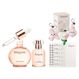 【KERASTASE 巴黎卡詩】釉光香頌奢寵香氛組(小粉球/護髮精油/髮油+髮香水/交換禮物)