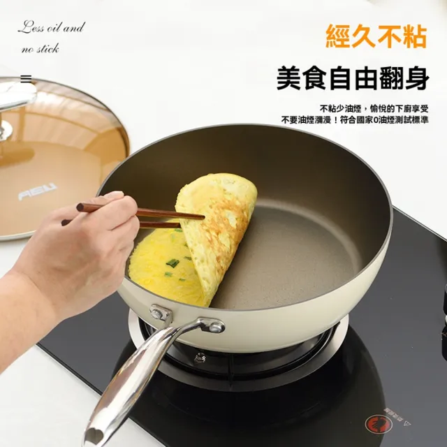 【XINGMU 興沐】AEU鈦晶陶瓷不沾深煎鍋(聚油不凸/底普通不粘☆/陶瓷不粘鍋/電磁爐炒鍋)