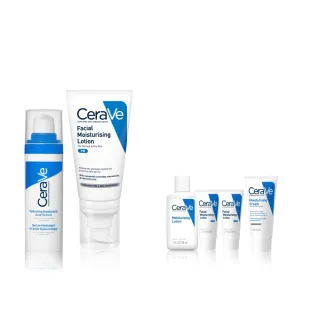 【CeraVe 適樂膚】臉部潤澤雙入組★全效水光B5玻尿酸修護精華 30ml+全效超級修護乳 52ml_C