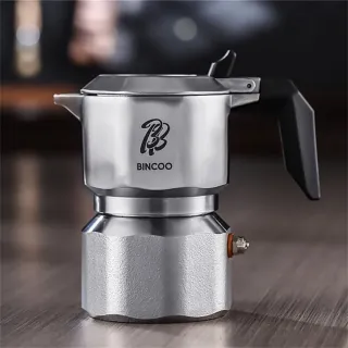 【SHINKAWA新川】家用濃縮萃取摩卡壺 三閥增壓設計 咖啡愛好者禮物(無塗層健康摩卡壺 316不銹鋼材質)