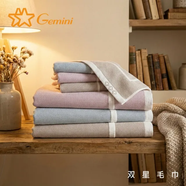 【Gemini 雙星】官方直營 無捻紗風車浴巾(100%純棉)