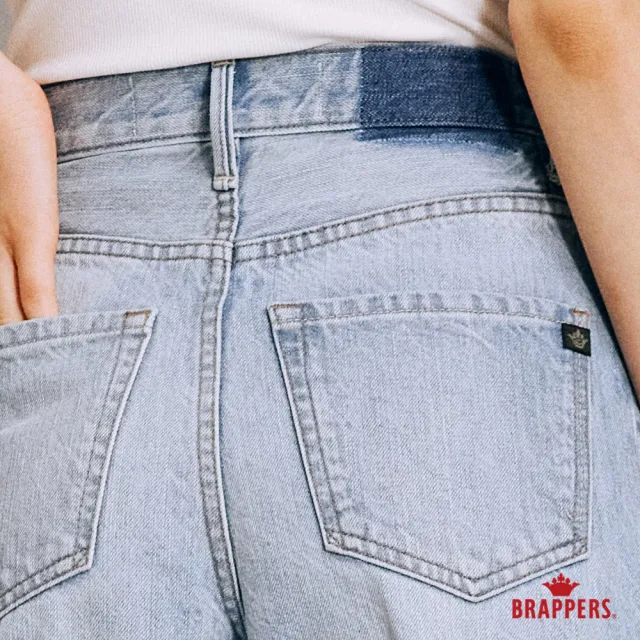 【BRAPPERS】女款 Boy friend系列-高腰全棉寬九分直筒褲(淺藍)