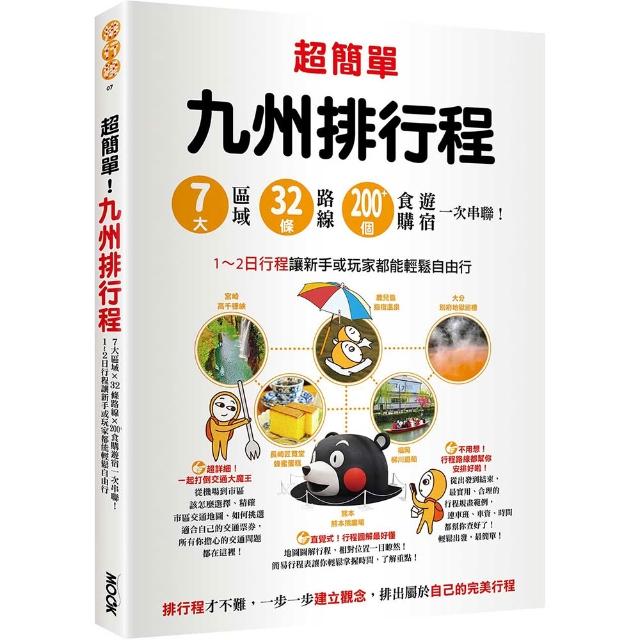 超簡單！九州排行程：7大區域x32條路線x200+食購遊宿一次串聯！1〜2日行程讓新手或玩家都能輕鬆自由行