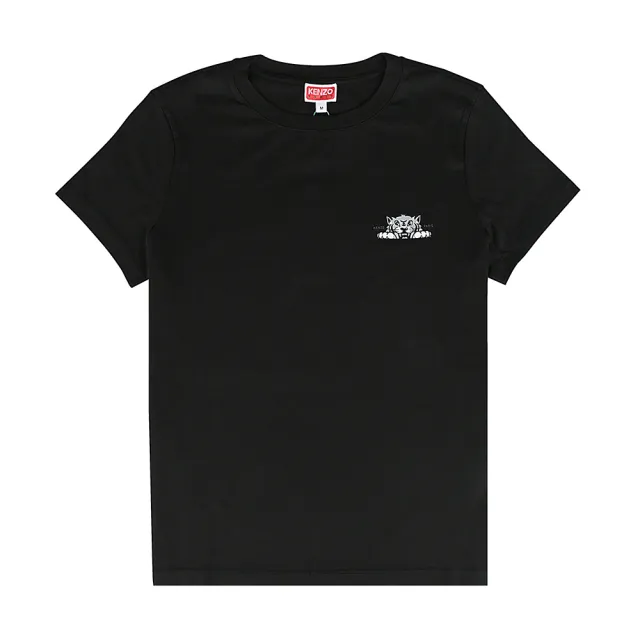 【KENZO】KENZO HAPPY TIGER虎頭圖樣LOGO棉質短袖T恤(女款/黑)
