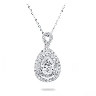 【Vividventure 亞帝芬奇】鉑金+18K鍊 GIA 1克拉 FSI2 天然鑽石 真鑽 項鍊 天長地久