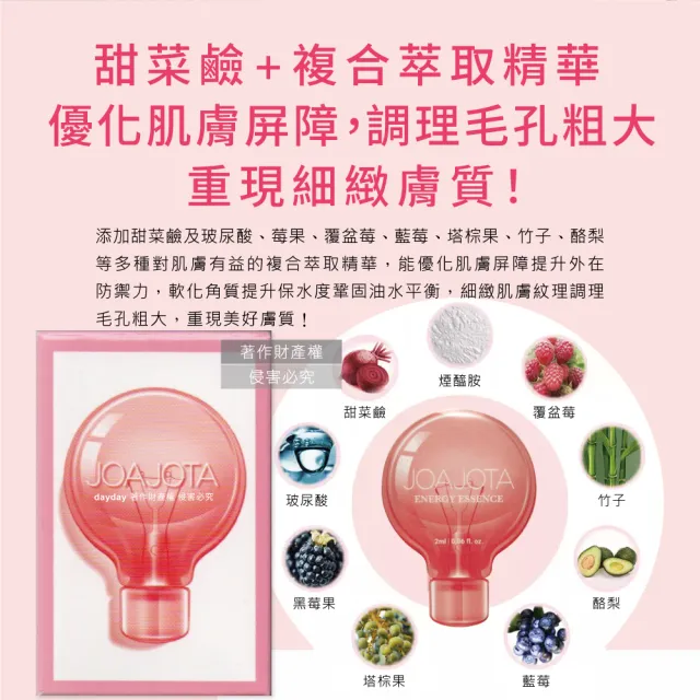 【JOAJOTA】小燈泡童顏彈潤提亮護膚保養美容精華液2mlx30入/粉紅盒(臉部頸部肌膚修護安瓶)