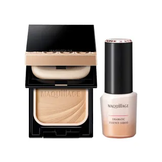 【MAQuillAGE 心機彩妝】輕羽粉餅完美底妝組(粉蕊9.3g+粉盒+牛奶粉底25g)