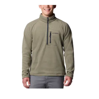 【Columbia 哥倫比亞】男款-半開襟刷毛長袖上衣-Fast Trek™-軍綠(UXO64100AG/JF)