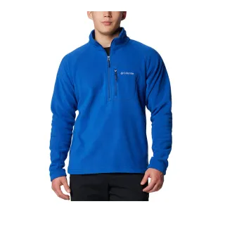 【Columbia 哥倫比亞】男款-半開襟刷毛長袖上衣-Fast Trek™-藍色(UXO64100BL/JF)