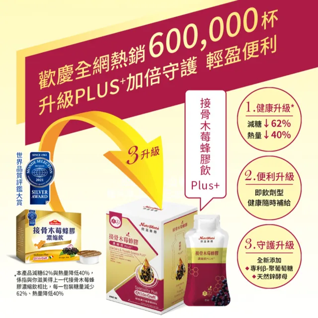 【Nutrimate 你滋美得】接骨木莓蜂膠濃縮飲Plus+共七盒(共70包)