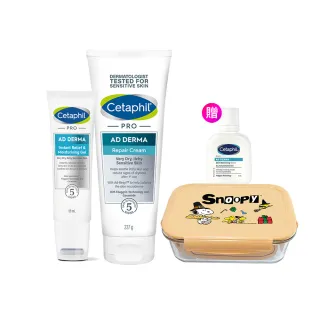 【Cetaphil 舒特膚】官方直營 AD益膚康瞬效舒敏凝膠59ml+AD益膚康修護滋養乳霜 227ml