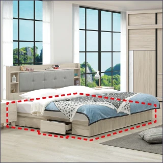 【麗得傢居】萊米克6尺二抽床底 雙人加大床組 收納床底(台灣製造)