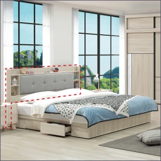 【麗得傢居】萊米克5尺床頭片 標準雙人床頭板 床頭背板(台灣製造 附安全插座)