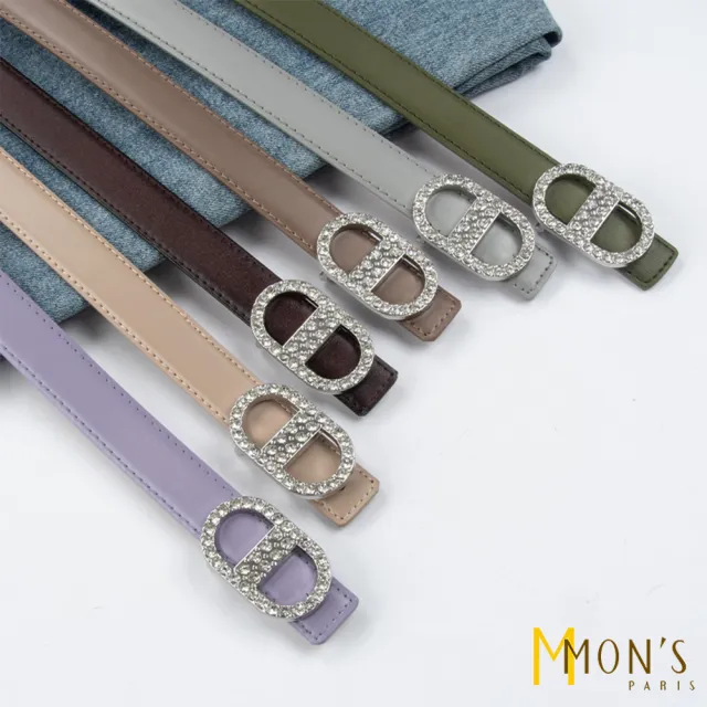 【MON’S】雙D璀璨真皮腰帶(直)