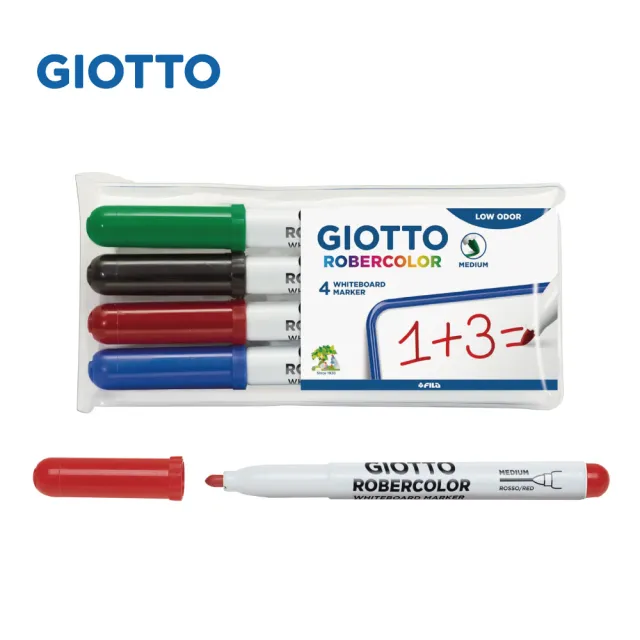 【GIOTTO】兒童專用白板筆四色| 酒精性墨水 不刺鼻 抗敏感 好清洗