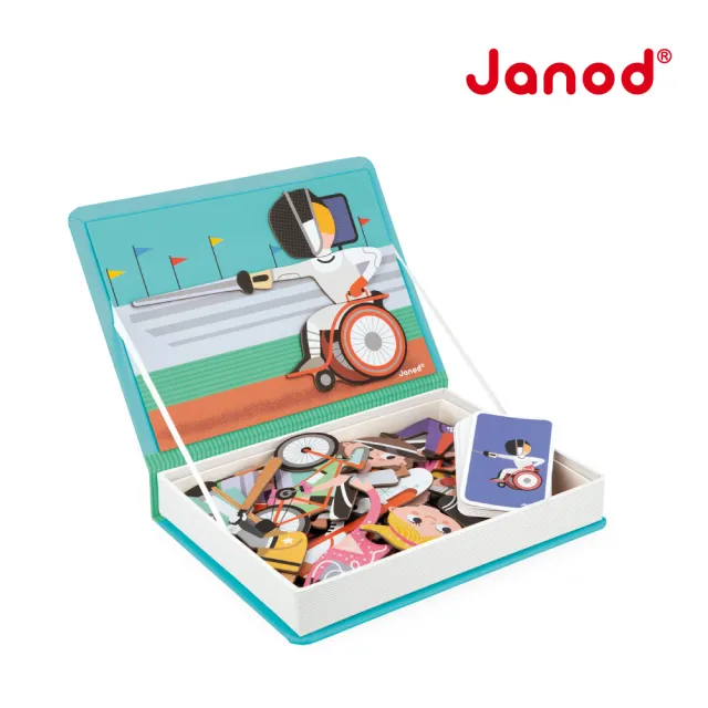 【法國Janod】磁鐵遊戲書-奧運小百科(磁鐵書 安靜書 邏輯思考 創造力)