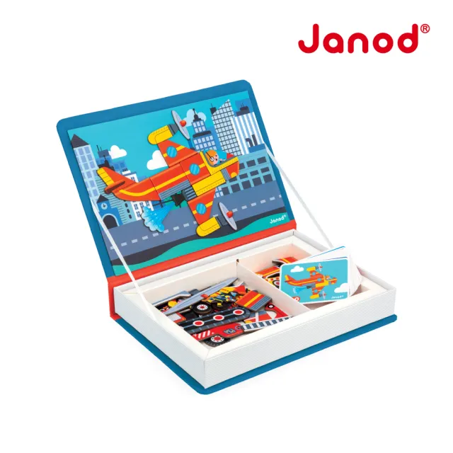 【法國Janod】磁鐵遊戲書-救火英雄(拼拼樂 玩具 拼圖 益智玩具)