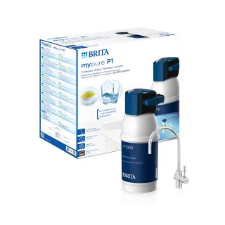 【德國BRITA官方】mypure P1硬水軟化櫥下型濾水系統_內含1芯(國家標準可生飲 前置+除水垢+生飲一支滿足)