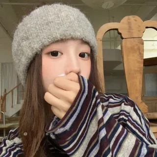 【HaNA 梨花】霧光冬日莫蘭迪・手工質感羊絨針織寬髮帶(手工 羊絨 針織 髮帶)