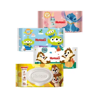【HUGGIES 好奇】純水濕巾迪士尼加厚型70抽x16包x2箱 史迪奇/三眼怪/奇奇蒂蒂/奇奇蒂蒂加蓋80抽x12包x2箱