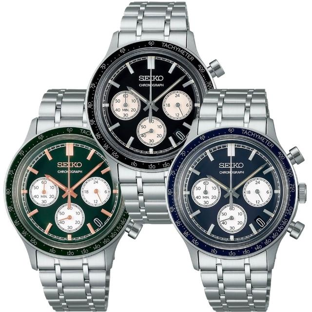 【SEIKO 精工】運動三眼計時手錶 38.7MM 三色可選(SSB477P1/SSB479P1/SSB481P1)