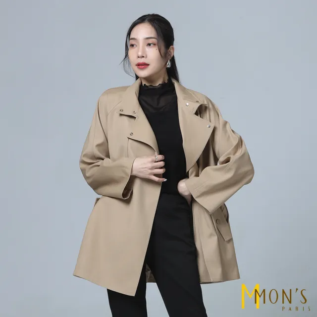 【MON’S】翻領擋片式風衣