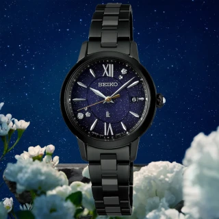 【SEIKO 精工】Lukia30年 限量 插畫家聯名 星月夜 光動能電波腕錶 聖誕節 禮物 送禮(1B32-0BG0B/SSVW241J)