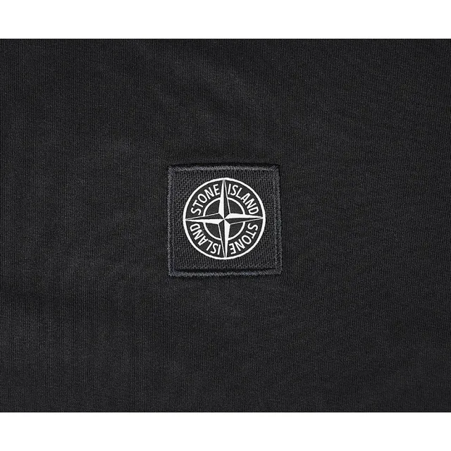 【Stone Island】Stone Island 十字羅盤圖章LOGO棉質短袖T恤(男款/黑)