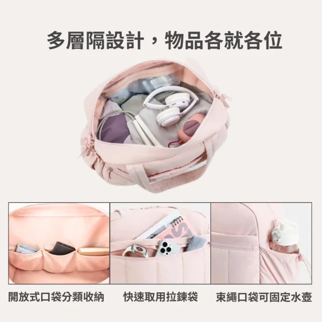 【BAGSMART】雙11 23L輕量蓬鬆行李袋(大容量收納、防水分層、多個分隔口袋)