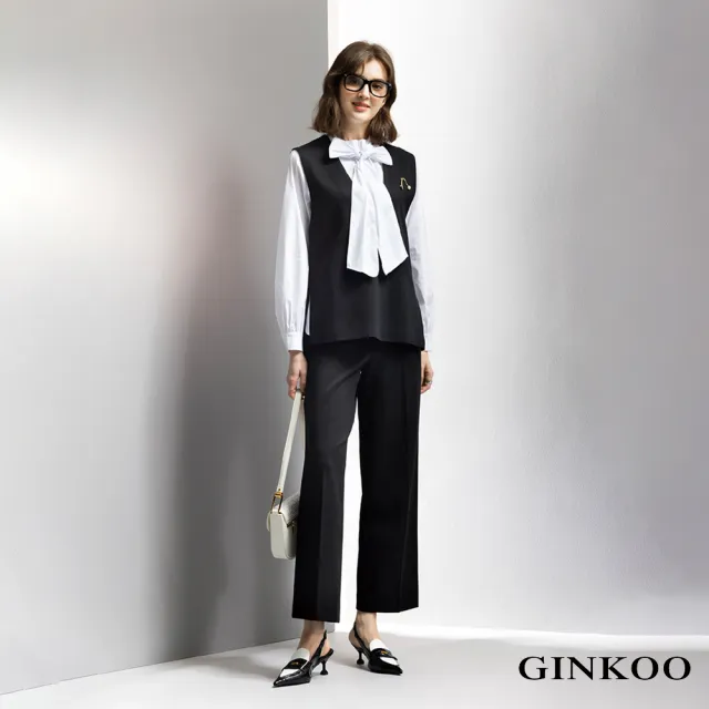 【GINKOO 俊克】V嶺側開衩簡約背心