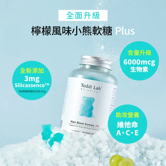 【UNICHI】檸檬風味小熊軟糖PLUS 原海鹽口味升級版(60顆/瓶)