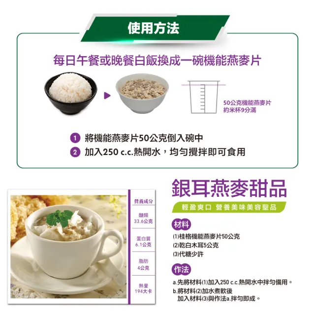 【桂格完膳】機能燕麥片700g×3罐