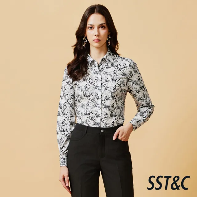 【SST&C】女裝 拓印花卉標準版襯衫-825212051012(換季55折)