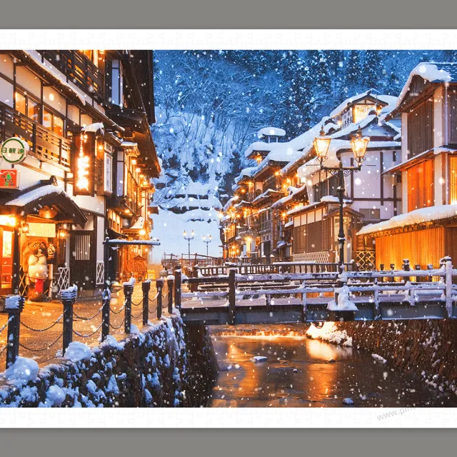 【Pintoo】銀山冬日溫泉旅館 - 拼圖1000片