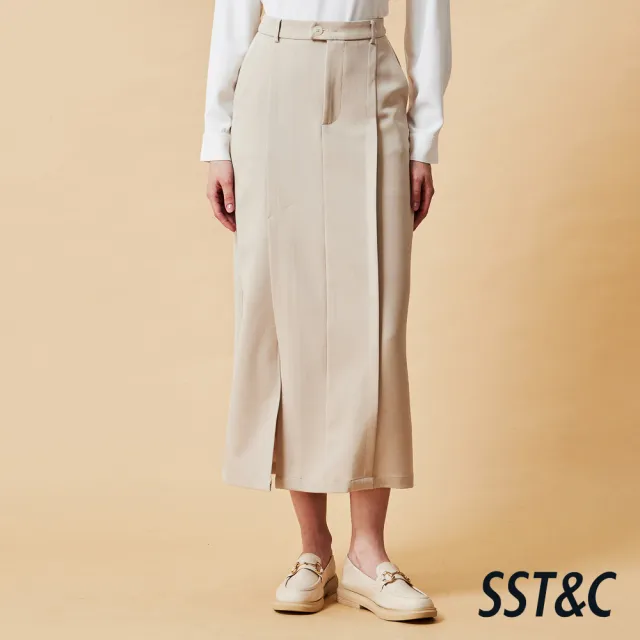 【SST&C】女裝 暖沙色八片剪接都會直筒裙-825212212012(指定單品快閃價)