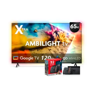【Philips 飛利浦】65型 4K Mini LED 120Hz Google TV 智慧顯示器★下單抽爽吃麥當勞30天(65PML9109)