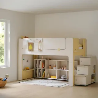 【iloom 怡倫家居】CABIN 兒童雙層床 階梯櫃床架組(雙層床 床架 單人床架 雙人床架 兒童床)