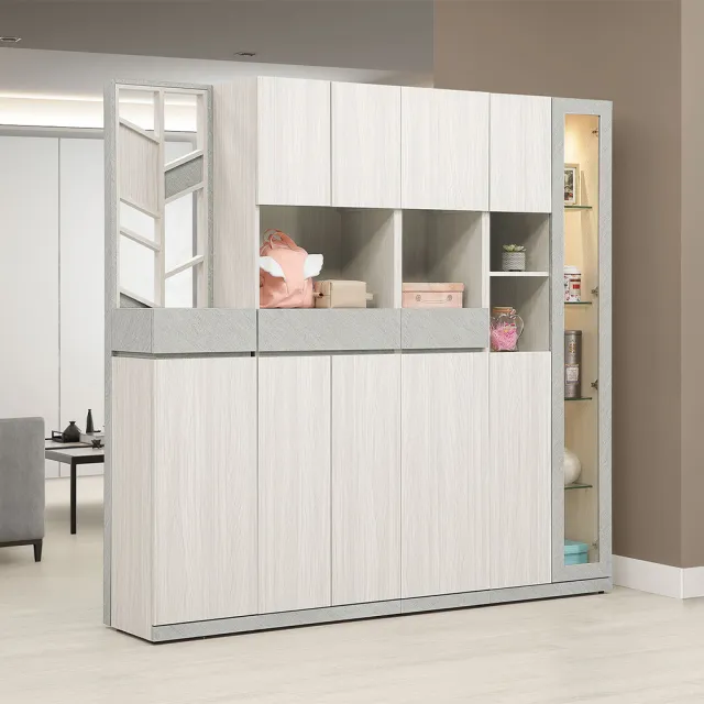 【MUNA 家居】黛拉6.6X6.5尺玄關組合鞋櫃/Z150+Z155+Z159+Z157+178(鞋櫃 櫥櫃 屏風鞋櫃 收納)