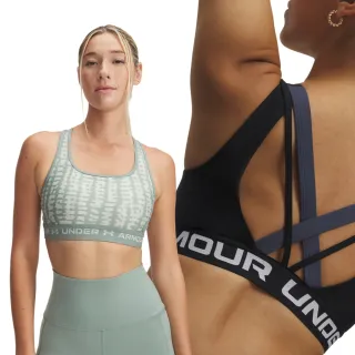 【UNDER ARMOUR】UA 女 Crossback 印花中衝擊運動內衣(多色任選)