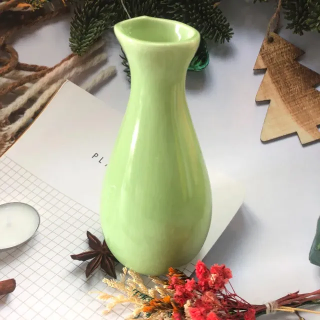 A-ONE 匯旺】古典花瓶綠色乾燥花陶瓷插花瓶桌面裝飾家居佈景民宿造型素