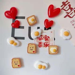 【Paper Play】冰箱貼 冰箱磁鐵/趣味愛心早餐主題造型磁鐵 冰箱磁鐵 單入(8款任選)