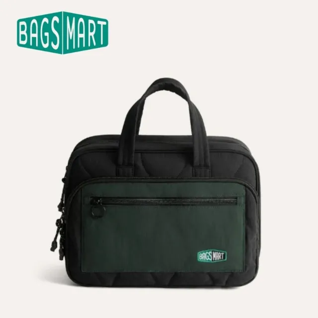【BAGSMART】掛式旅行盥洗包(防水材質、大容量、多隔層)