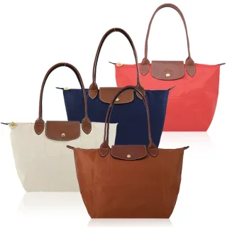 【LONGCHAMP】LE PLIAGE系列長把再生尼龍摺疊水餃包(中/多色選)