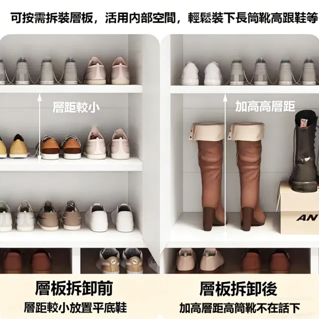 【E家工廠】鞋櫃 收納櫃 抽屜櫃 兩門收納鞋櫃 玄關鞋櫃 儲物櫃(374-60公分雙門鞋櫃（白色）)