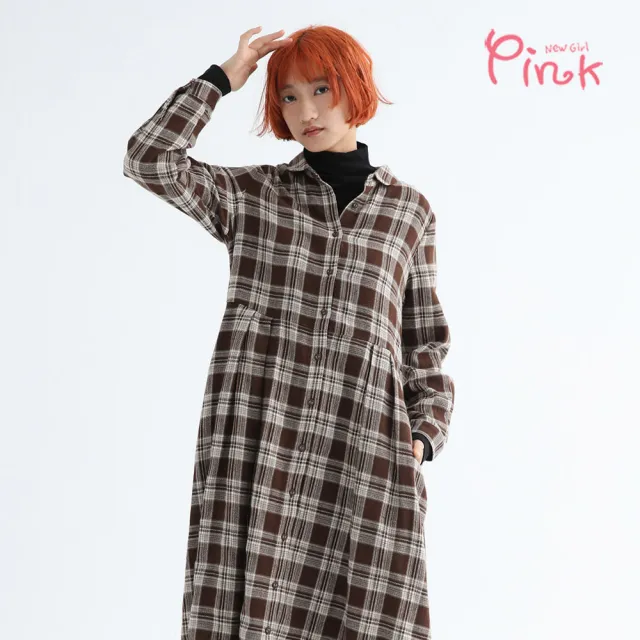 【PINK NEW GIRL】休閒系大格紋風洋裝 Z4101AC