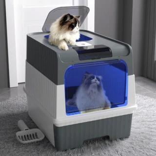 【Quality 聚家】封閉式貓砂盆 抽屜式貓砂盆 貓廁所 貓便盆（基礎款）(雙開門設計/帶除臭碳包/空間升級)