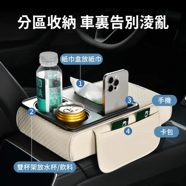 【OMG】車用扶手箱增高墊 多功能汽車夾縫收納盒 車載水杯架 紙巾盒(中央扶手 汽車收納)