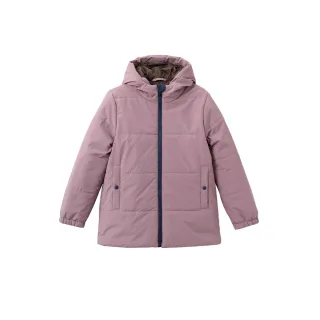 【GIORDANO 佐丹奴】童裝連帽防風鋪棉外套(35 傘菌紫)