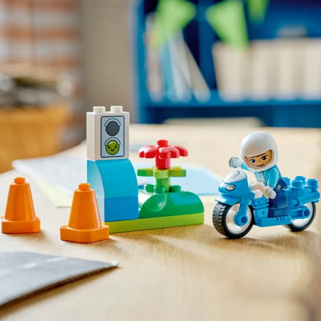 【LEGO 樂高】得寶系列 10471 藍色警用摩托車(啟蒙玩具 摩托車玩具 積木 兒童玩具)