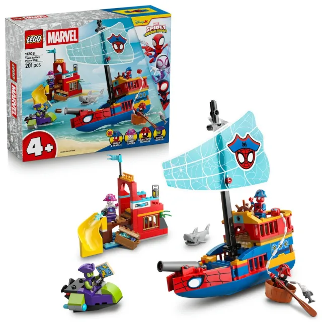 LEGO 樂高】Spidey 11208 蜘蛛小隊海盜船(啟蒙玩具超級英雄玩具積木